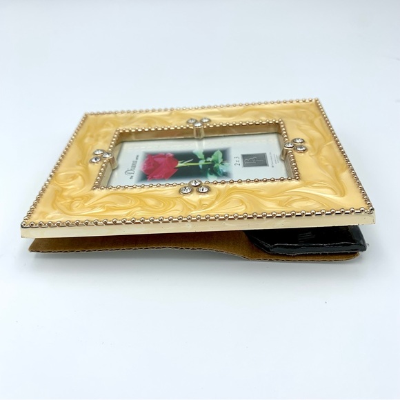 2 x 3 Picture Frame Gold Marbelized & Gem Rhinestones Vintage Photo Frame (NWT) - Picture 10 of 16